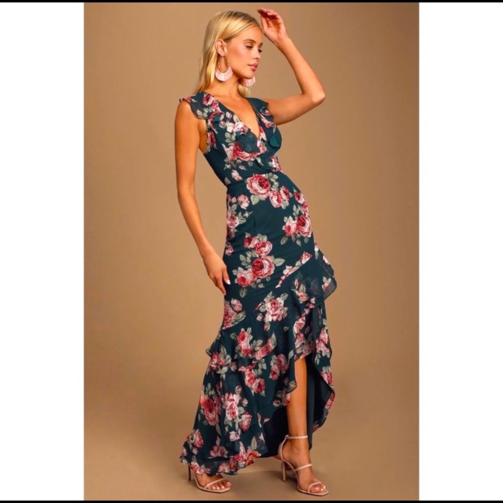 Lulus Floral Tiered Maxi Dress